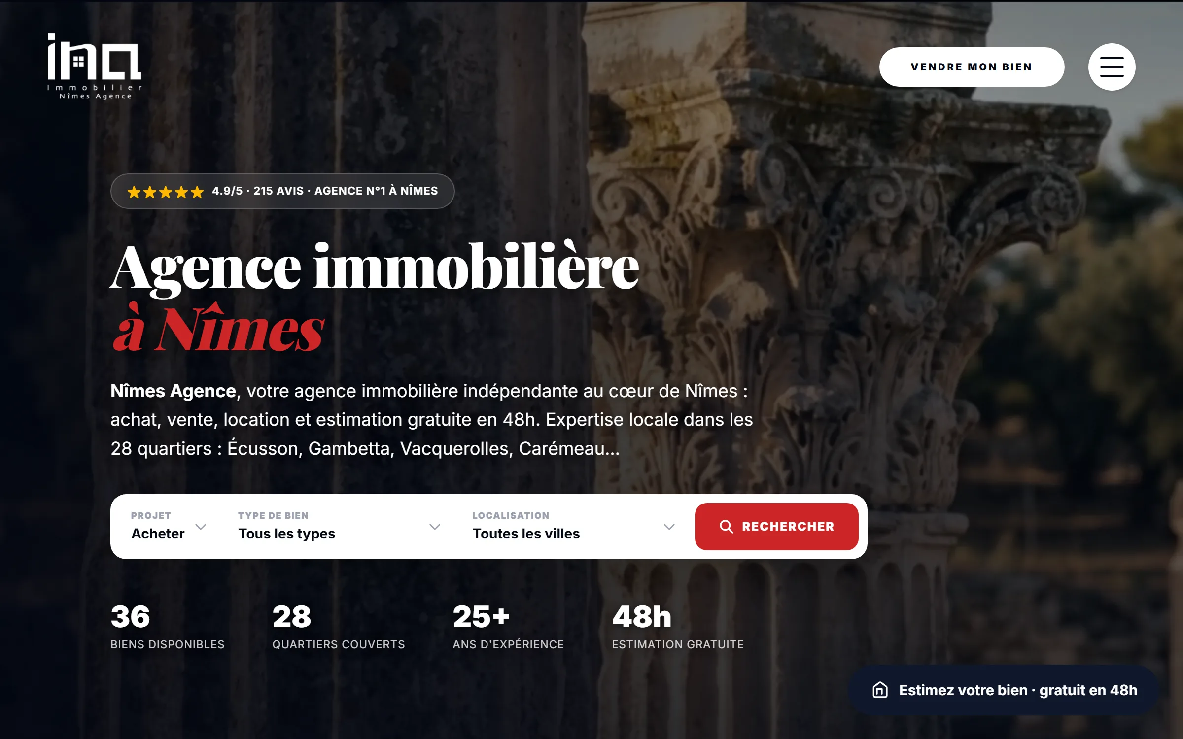 Aperçu du site Nîmes Agence