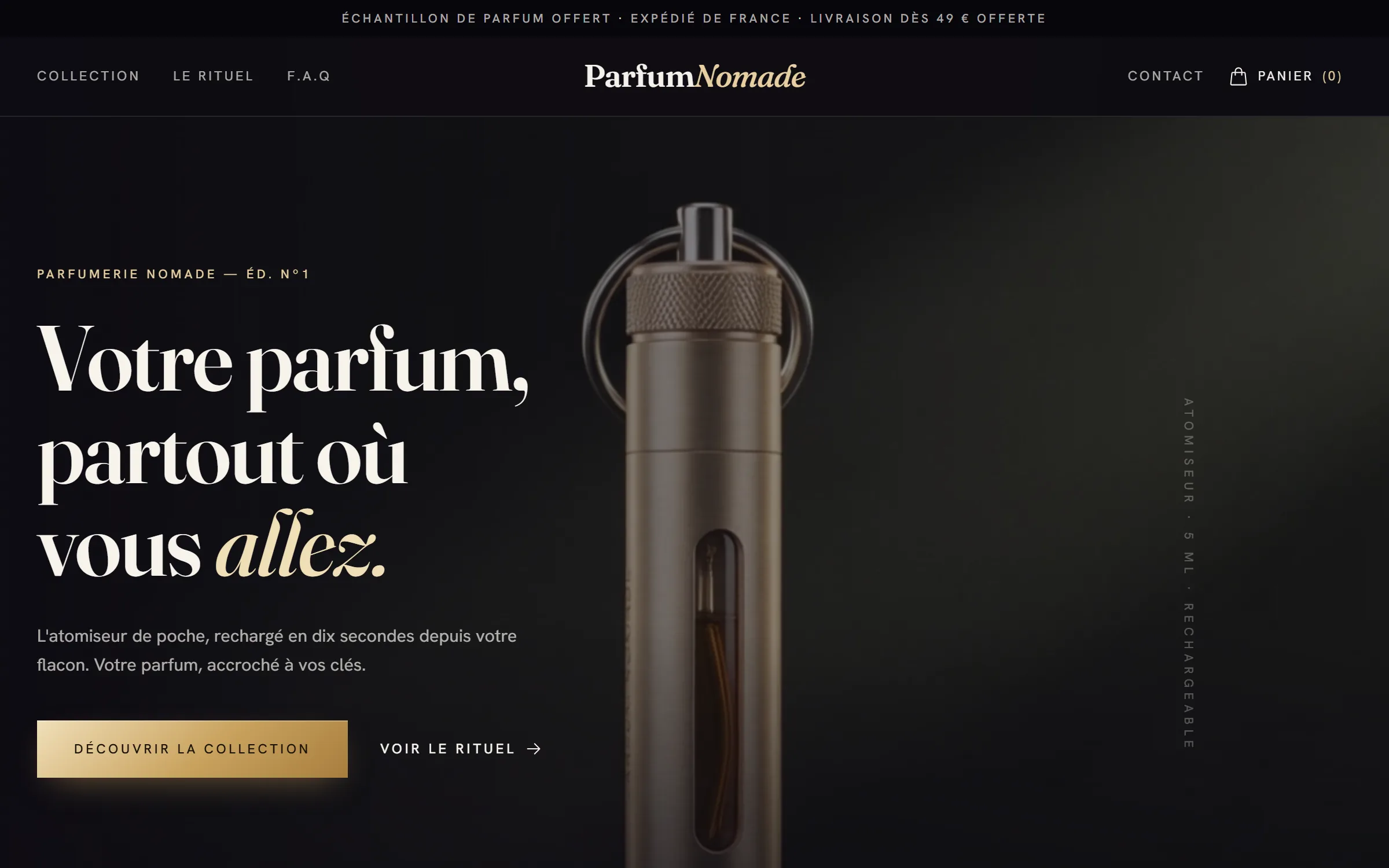 Aperçu du site Parfum Nomade