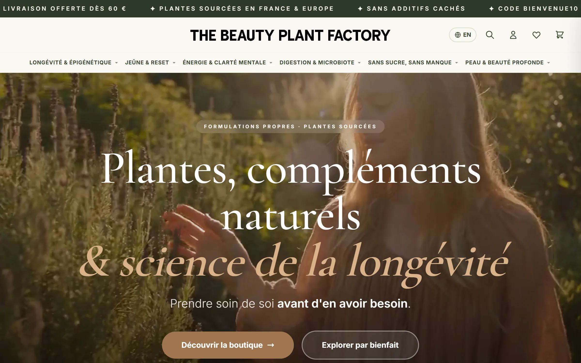 Aperçu du site The Beauty Plant Factory